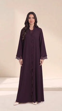The Khadija Scallop-Trim Abaya with Layered Cuffs - TAL by The Abaya Lab