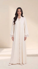 The Khadija Scallop-Trim Abaya with Layered Cuffs - TAL by The Abaya Lab