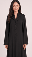 The Khansa Shawl Collar Button Front Abaya - TAL by The Abaya Lab