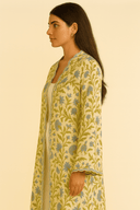 The Khulood Blue Detail Printed Abaya - TAL by The Abaya Lab