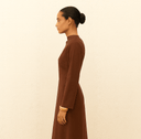 The Khulood Brown Neck Detail Maxi Dress - TAL by The Abaya Lab