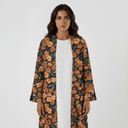 The Laila Burnt Orange Floral Abaya - TAL by The Abaya Lab