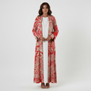 The Lama Red & Pink Floral Abaya - TAL by The Abaya Lab