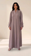 The Lamya Pintuck Front & Tie Cuff Detail Abaya - TAL by The Abaya Lab