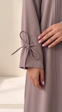 The Lamya Pintuck Front & Tie Cuff Detail Abaya - TAL by The Abaya Lab