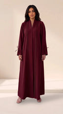 The Lamya Pintuck Front & Tie Cuff Detail Abaya - TAL by The Abaya Lab