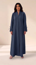 The Lamya Pintuck Front & Tie Cuff Detail Abaya - TAL by The Abaya Lab