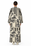 The Lana Palms & Stripes Abaya - TAL by The Abaya Lab