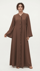 The Lareen Ruffle Trim Front-Open Abaya - TAL by The Abaya Lab