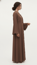 The Lareen Ruffle Trim Front-Open Abaya - TAL by The Abaya Lab