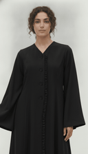 The Lareen Ruffle Trim Front-Open Abaya - TAL by The Abaya Lab