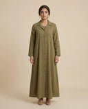 The Latifa Embroidered Linen Abaya - TAL by The Abaya Lab