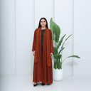 The Latifa Rust Velvet Abaya - TAL by The Abaya Lab