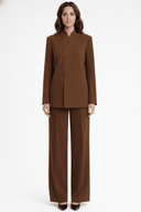 The Latifa Side Closure Mandarin Collar Blazer Set - TAL by The Abaya Lab