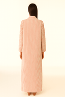 The Latifa White & Red Striped Abaya - TAL by The Abaya Lab