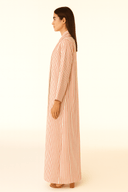 The Latifa White & Red Striped Abaya - TAL by The Abaya Lab