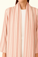The Latifa White & Red Striped Abaya - TAL by The Abaya Lab