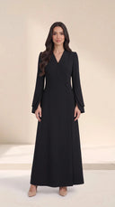 The Latifa Wrap-Front Abaya with Petal Sleeves - TAL by The Abaya Lab
