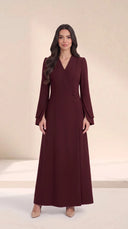 The Latifa Wrap-Front Abaya with Petal Sleeves - TAL by The Abaya Lab