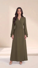 The Latifa Wrap-Front Abaya with Petal Sleeves - TAL by The Abaya Lab