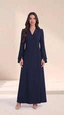 The Latifa Wrap-Front Abaya with Petal Sleeves - TAL by The Abaya Lab
