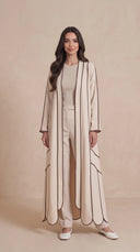 The Layaan Contrast Trim Abaya - TAL by The Abaya Lab