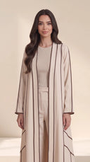 The Layaan Contrast Trim Abaya - TAL by The Abaya Lab