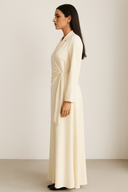 The Layali Side - Tie Wrap Dress – Pearl Edition - The Abaya Lab