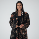 The Layan Pink Detail Floral Abaya - TAL by The Abaya Lab