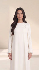 The Layina Pearl Cuff Abaya with Button Detail - TAL by The Abaya Lab