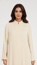 The Leen Minimal Button Detail Mandarin Abaya - TAL by The Abaya Lab