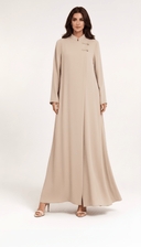 The Leen Minimal Button Detail Mandarin Abaya - TAL by The Abaya Lab