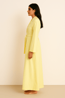 The Lena Belted Shirt Dress – Lemon Edition - The Abaya Lab