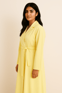 The Lena Belted Shirt Dress – Lemon Edition - The Abaya Lab