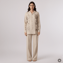 The Lina Beige Printed Co - ord Set - TAL by The Abaya Lab