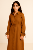 The Lina Drawstring Modest Dress - The Abaya Lab