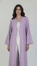 The Lina Minimal Polka Dot Abaya with Scalloped Front - TAL by The Abaya Lab