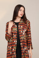 The Lina Orange Check Abaya - TAL by The Abaya Lab