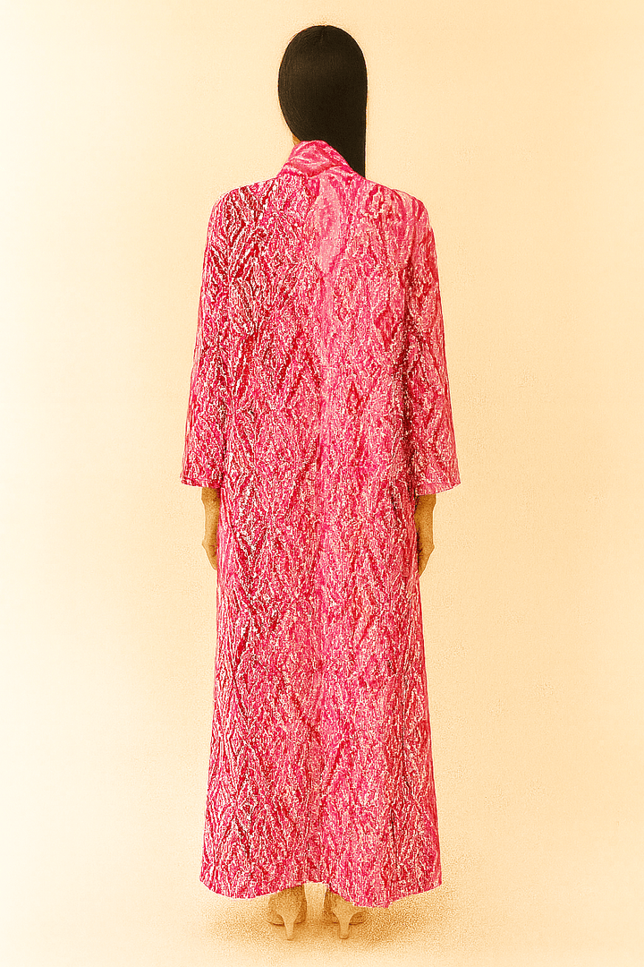 The Lina Pink Ikat Abaya - TAL by The Abaya Lab