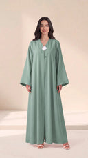 The Lubaba Minimal Button Detail Abaya - TAL by The Abaya Lab