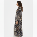 The Lujain Black Multi Floral Silk Abaya - TAL by The Abaya Lab