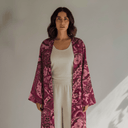 The Lujain Raspberry Paisley Abaya - TAL by The Abaya Lab