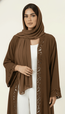 The Lujayna Scalloped Cutwork Trim Abaya - TAL by The Abaya Lab