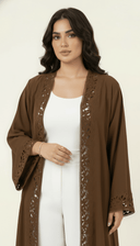 The Lujayna Scalloped Cutwork Trim Abaya - TAL by The Abaya Lab