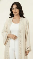 The Lujayna Scalloped Cutwork Trim Abaya - TAL by The Abaya Lab