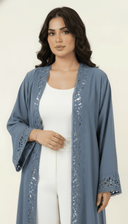 The Lujayna Scalloped Cutwork Trim Abaya - TAL by The Abaya Lab