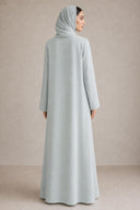The Lulwa Beaded Floral Vine Abaya, in Sage, back view