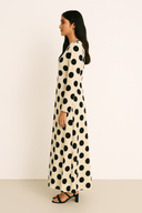 The Luma Polka Dot Dress – Monochrome Edition - The Abaya Lab