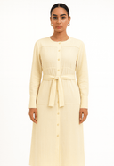 The Maha Ivory Button Down Dress - TAL by The Abaya Lab