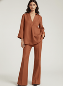 The Maha Rust Tunic & Flared Trouser Set - TAL by The Abaya Lab